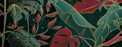 Fotobehang bladeren art rood groen AS449854210-014